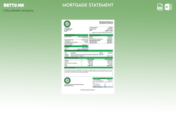 модерен стил Индонезиска банка BPD Bali изјава за хипотека Шаблон за Word и PDF